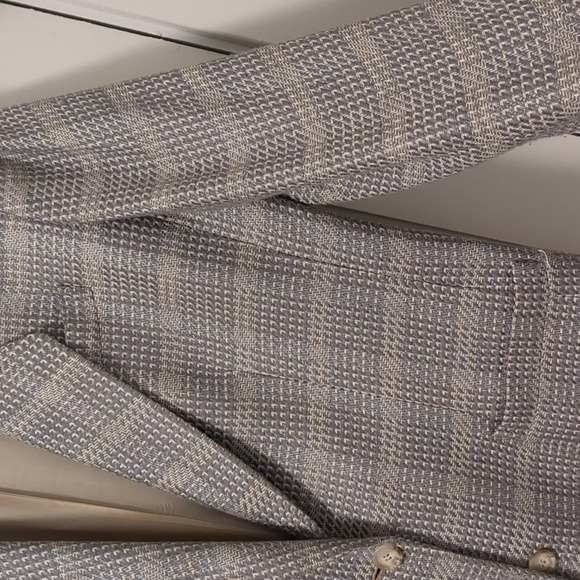 Liz Claiborne 90s tweed grey light blue oversize blazer 12 - Picture 3 of 6